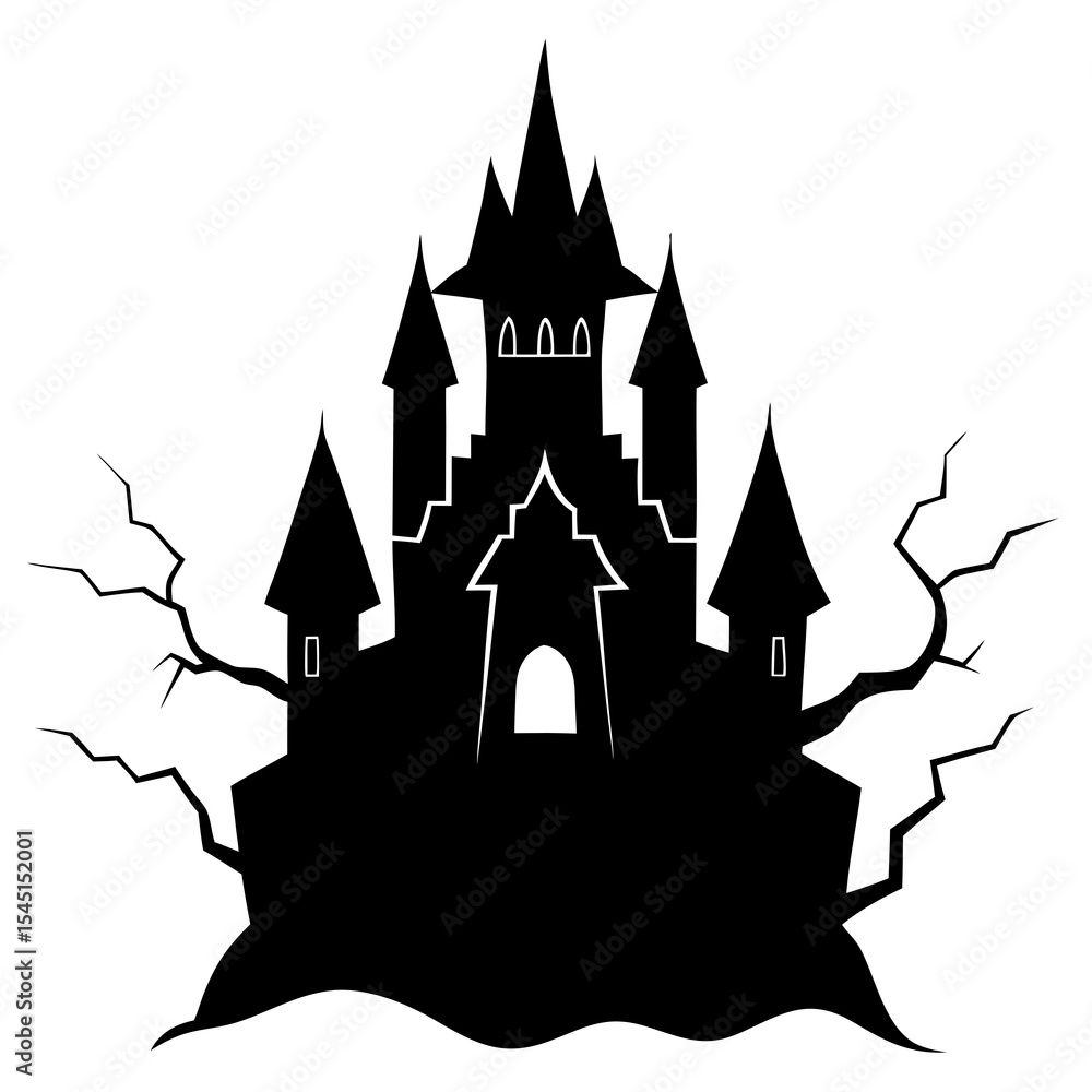 Obraz premium halloween castle vector illustration