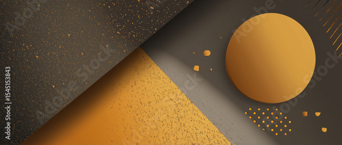 Abstract geometric background with golden spheres