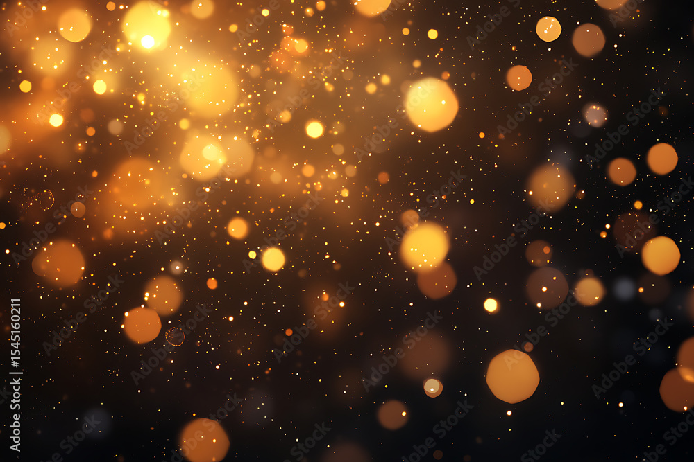 Magical festive background with golden bokeh lights and glowing stars. A dreamy, sparkling atmosphere perfect for holiday designs, celebrations, New Year themes, or luxurious seasonal visuals. Magical festive background with golden bokeh lights and glowing stars. A dreamy, sparkling atmosphere perfect for holiday designs, celebrations, New Year themes, or luxurious seasonal visuals.