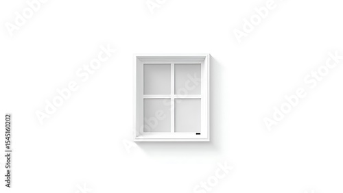 Minimalist White Window on a White Wall: A Study in Simplicity and Clean Lines