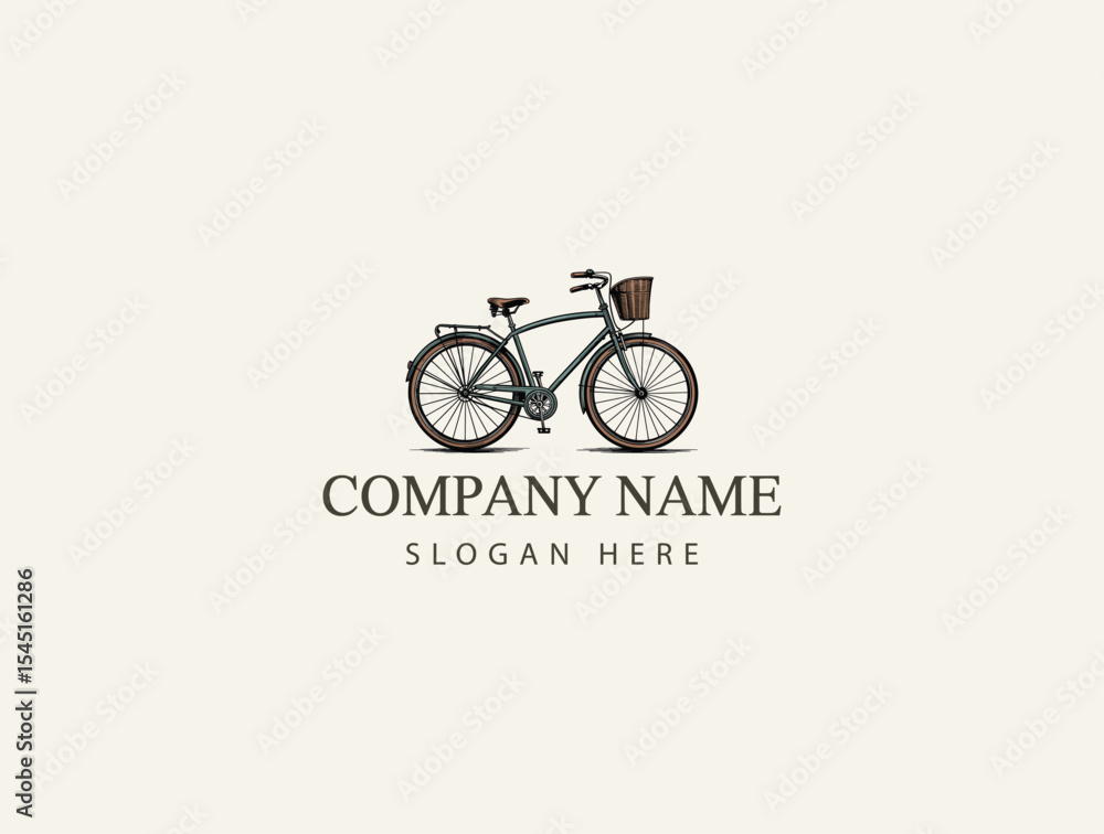 Fototapeta premium Vintage Bicycle Logo Design Elegant Illustration of a Classic Bike