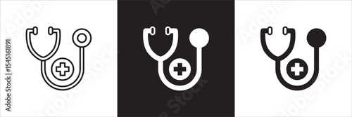 Healthcare icon set. Digital health care icon. Health insurance symbol. Icon symbol compatible for stethoscope, doctor, clinic, hospital, medical consultation. Vector illustration.a