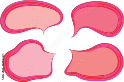 pink red colors creative text box art outline speech bubbles