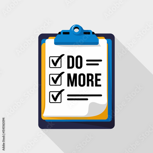 Checklist Clipboard Illustration Motivational Do More Productivity Goal Achievement Business Concept Modern Flat Design Graphic Element Digital Image High Resolution Vector Illustration Perfect for   