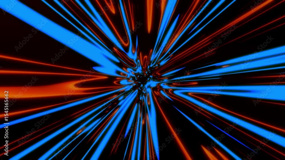 Abstract digital art piece of glowing blue and orange lines. Abstract digital art piece of glowing blue and orange lines.