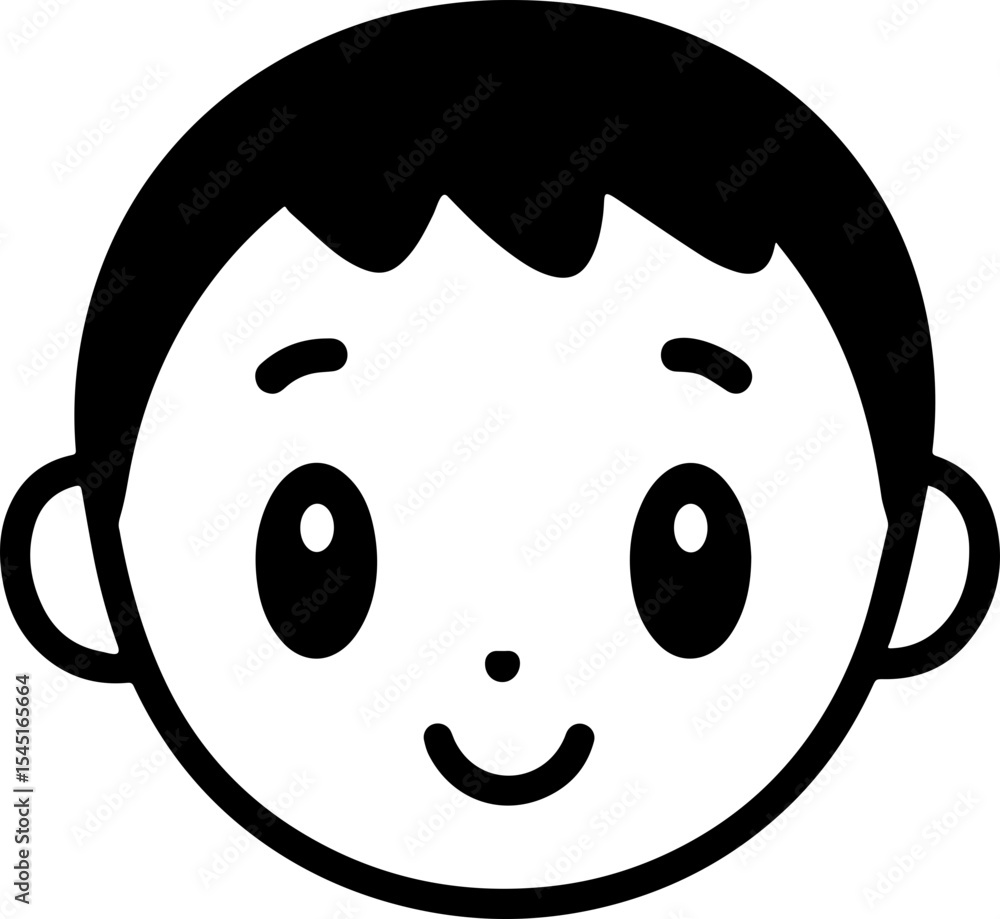 Fototapeta premium cute boy and girl baby head icon vector illustration 