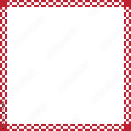 Red and white checkered square frame border