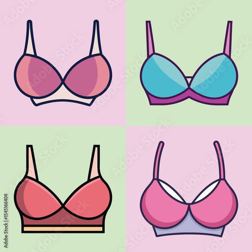 Bra lettle Flat Style Lingerie Vector Illustration
Bra Flat Style Intimate Wear Vector Illustration
