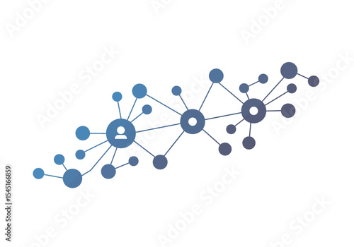 Abstract illustration of interconnected nodes representing networks and social connections.