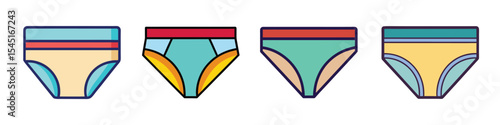 Briefs Flat Style Underwear Vector Illustration