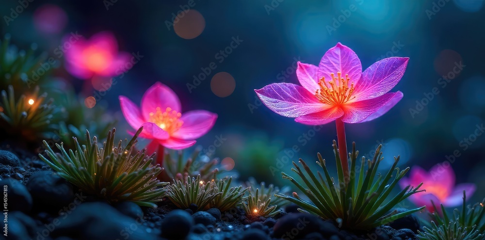 Luminous, bioluminescent flora gently expands and contracts, rhythmically mimicking the delicate process of breathing A surreal, otherworldly scene of vibrant plant life , life, botanical, light Luminous, bioluminescent flora gently expands and contracts, rhythmically mimicking the delicate process of breathing A surreal, otherworldly scene of vibrant plant life , life, botanical, light