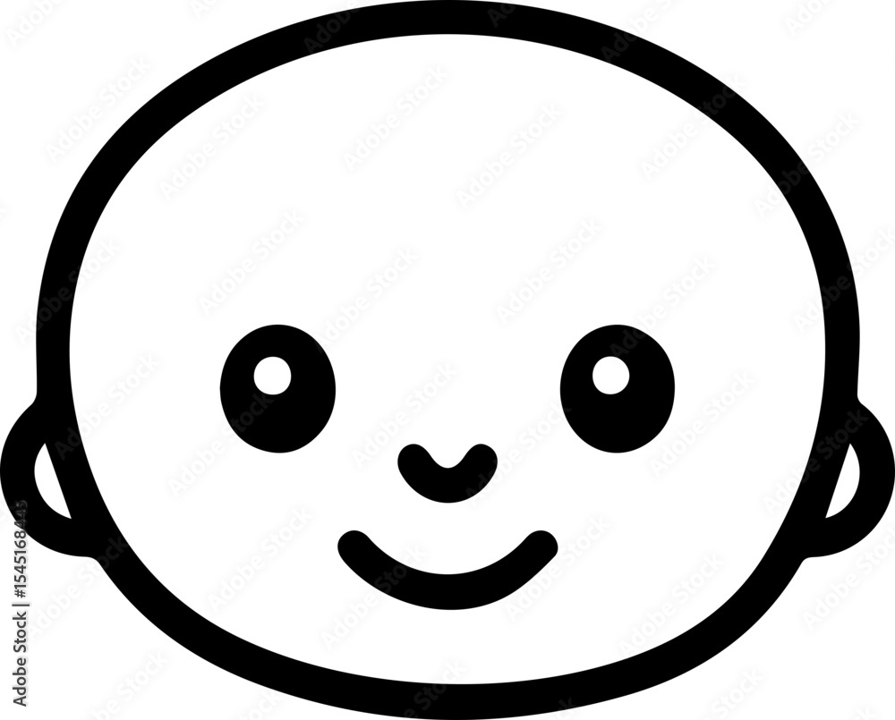 Fototapeta premium cute baby head vector illustration transparent 