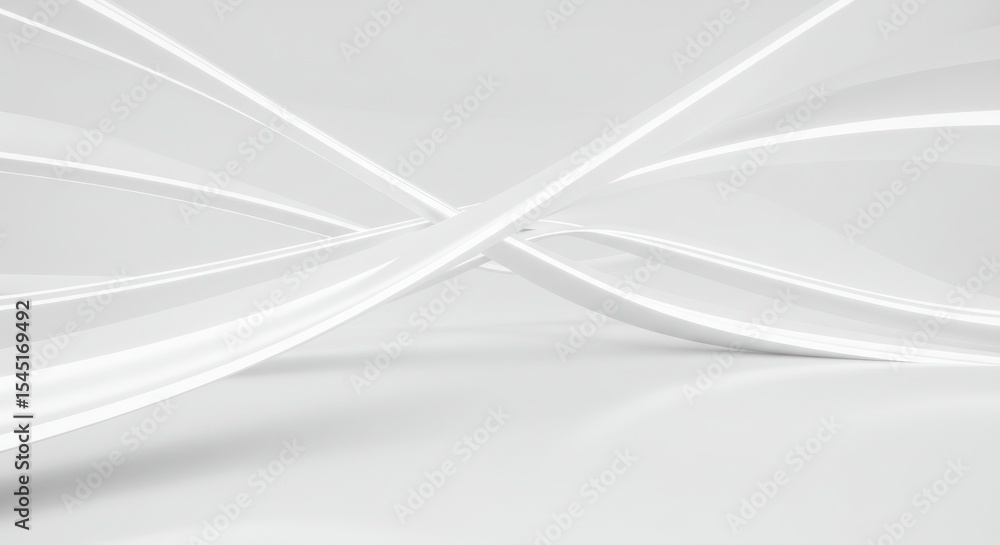 Naklejka premium Abstract White Curved Lines on Smooth Background for Modern Design