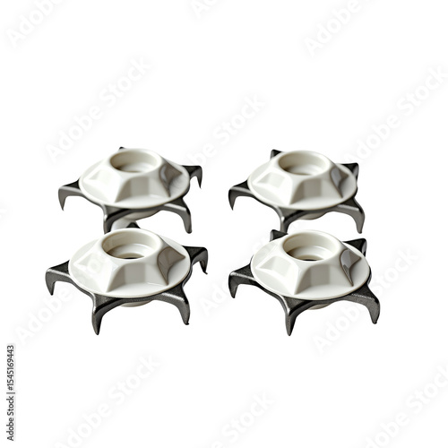 Golf shoe spikes in a close-up view isolated on transparent background  
