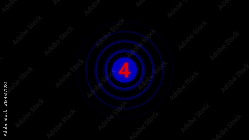 glowing 4 text and radio wave animation. on a black background glowing 4 text and radio wave animation. on a black background
