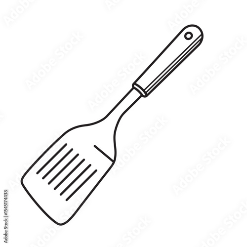 Simple vector illustration of a kitchen spatula in a vintage art silhouette
