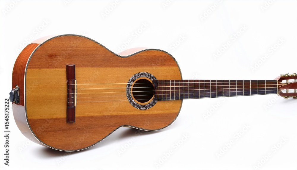Obraz premium handcrafted cavaquinho isolated on a white background intricately detailed brazilian style acoustic guitar product photography for musicians luthiers music stores