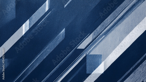 Abstract blue and white stripes creating dynamic composition