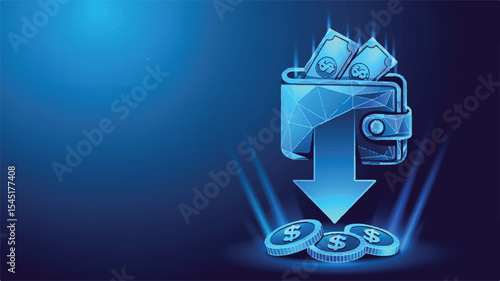 Digital Wallet Low-Poly Illustration of Secure Online Payments