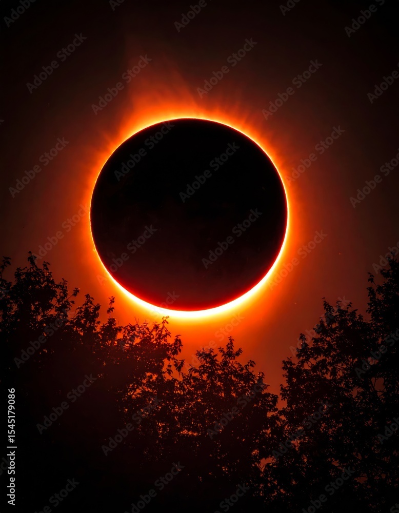Naklejka premium Full solar eclipse background