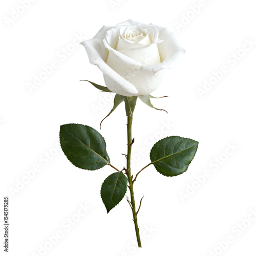 white rose isolated on transparent background