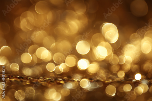 Golden lights background with strong bokeh effect
