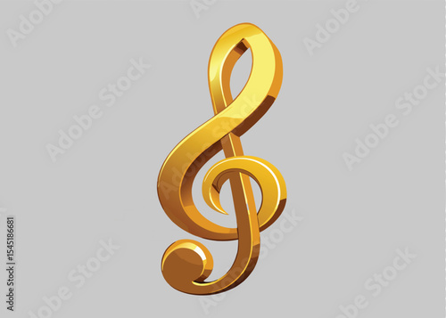 Golden Treble Clef Icon for Music Lovers