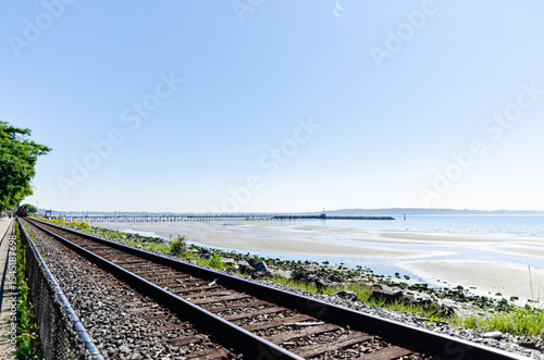 Railway along the  White Rock Pier Waterfront, Surrey, BC, Canada