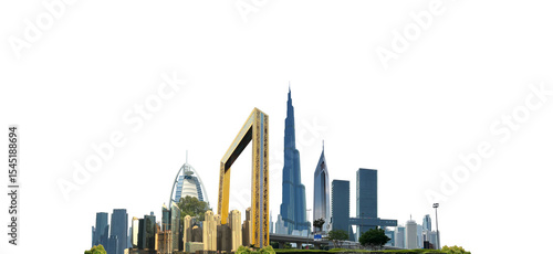 Photography Dubai city 3d concept background