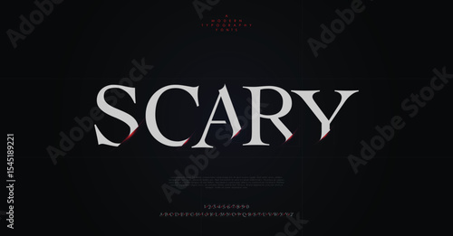 Scary movie alphabet font typography scary style fonts set vector illustration logo for brands
