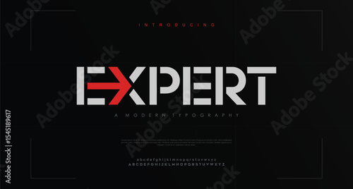 Expert, sport modern urban alphabet fonts typography abstract technology digital future creative logo design font