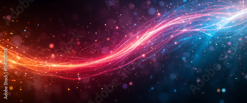 abstract golden red blue pink aqua gradient flecks of light rays in flashes in black precious background, shimmering, minimalist, night time, flowing from top right corner, sparkling, quince, burst, s