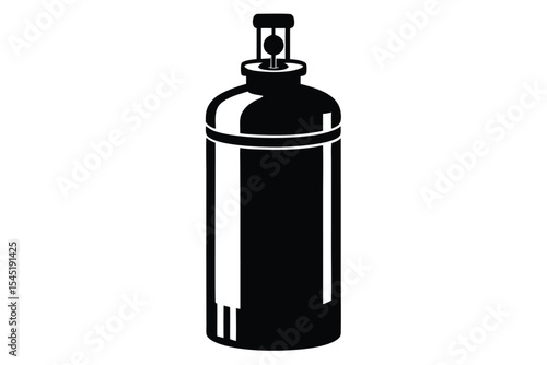 Black and White Illustration of a CylinderShaped Tank with a Valve on Top
