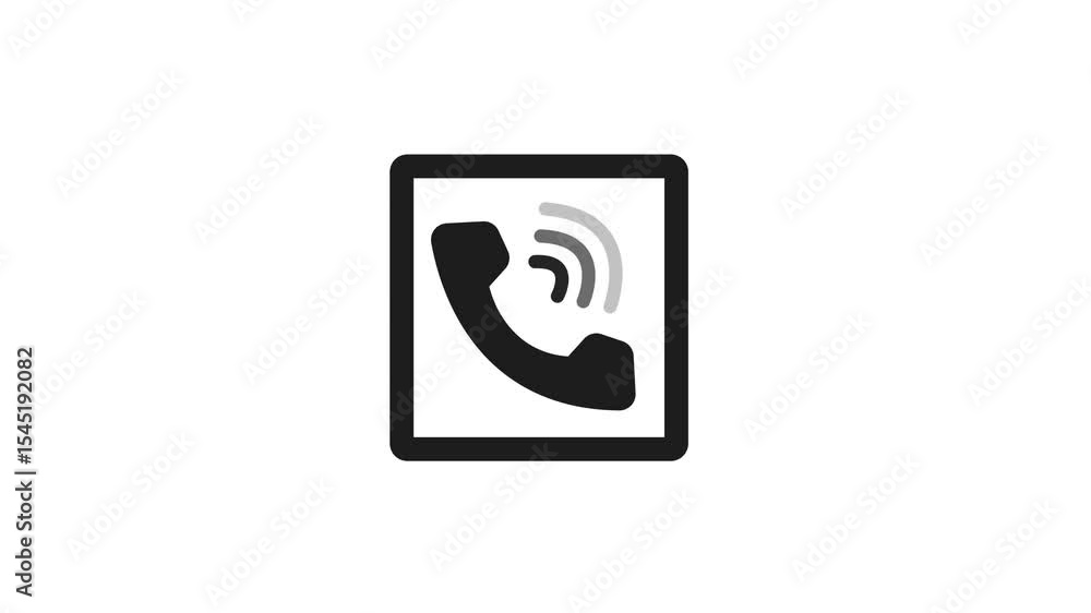 Animated Flat Minimal Telephone Call Icon, Minimal Style Phone Ringing Animation Animated Flat Minimal Telephone Call Icon, Minimal Style Phone Ringing Animation