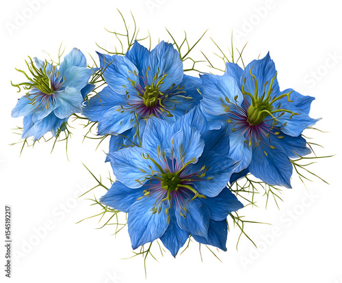 Stunning Nigella Love-in-a-Mist in Full Bloom