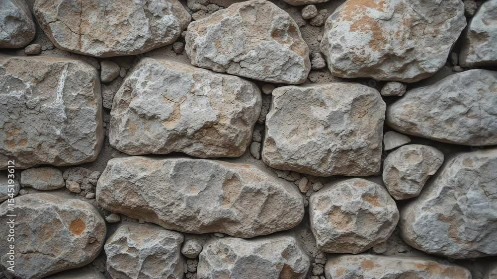 Dry Stone Wall Construction: Close-Up of Textured Rocks and Mortar in a Building Process Dry Stone Wall Construction: Close-Up of Textured Rocks and Mortar in a Building Process