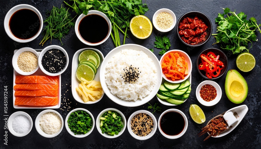 Ingredients For Cooking Korean Kimbap Ingredients For Cooking Korean Kimbap