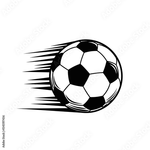 Fast-moving soccer ball in action representing dynamic gameplay