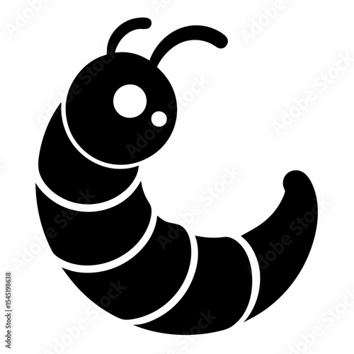 Cartoon worm isolated on white background