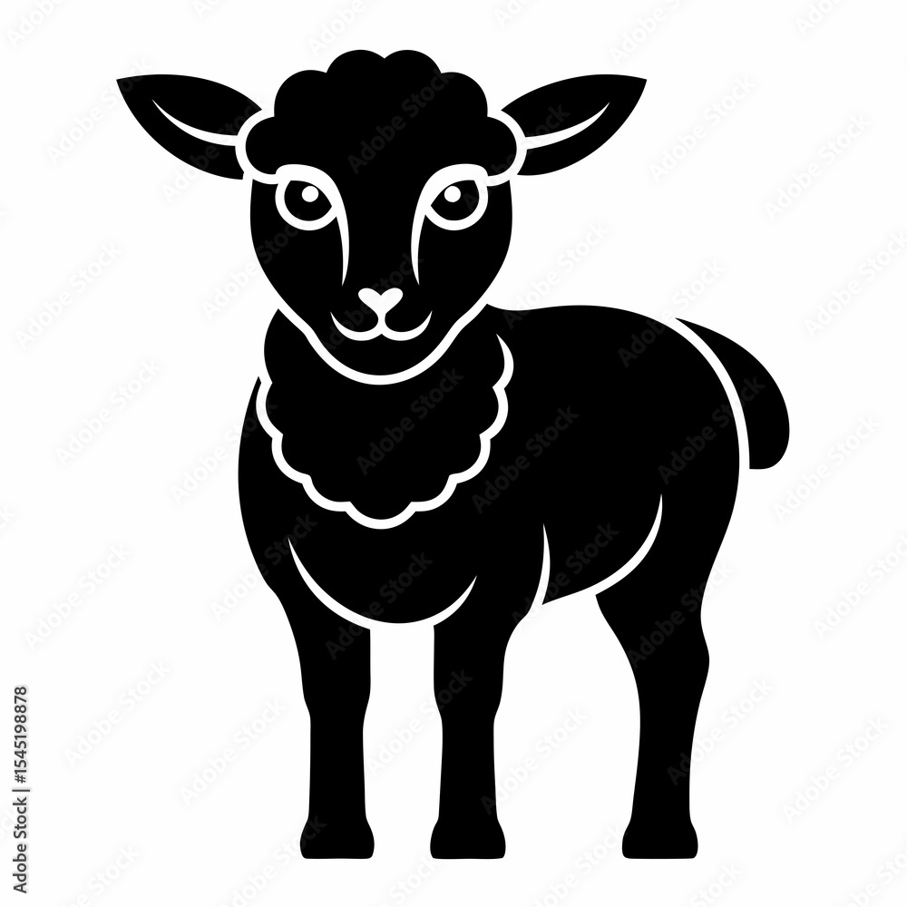 Fototapeta premium Cute lamb isolated on white background