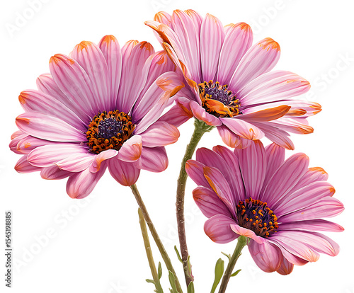 Colorful Blooming Osteospermum in Spring Garden