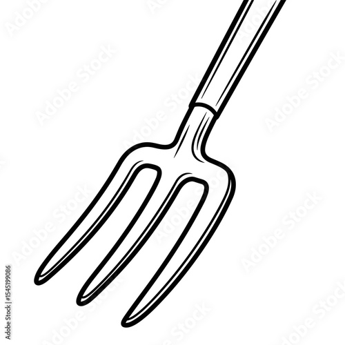 Garden fork illustration in a simple and functional design