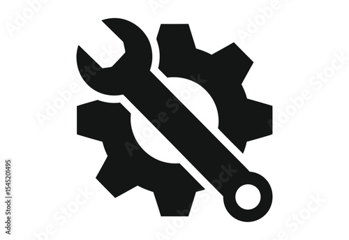 Wrench and gear icon repair service maintenance symbol