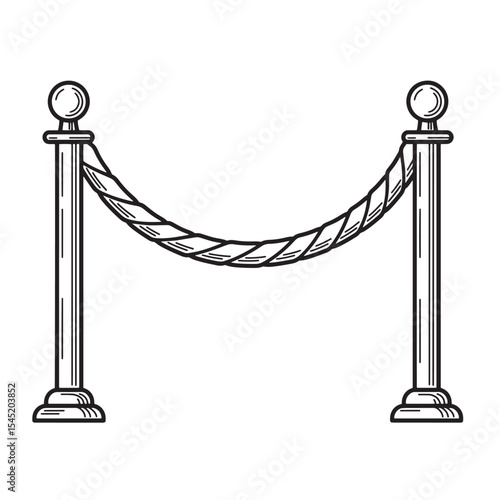 Elegant vintage rope stanchion silhouette for red carpet events and exclusive access