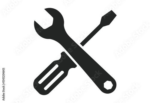 Crossed wrench and screwdriver tools icon