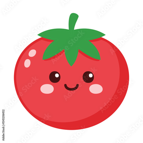 A cartoon tomato with a happy face, ready to brighten any day
