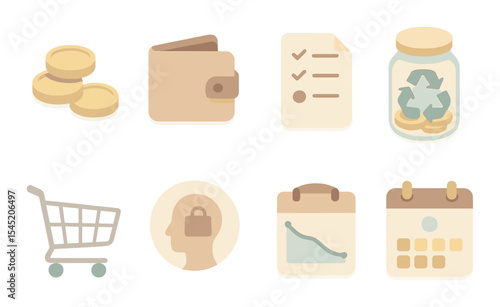 Finance and money line icons set – minimalist, budget and economic symbols