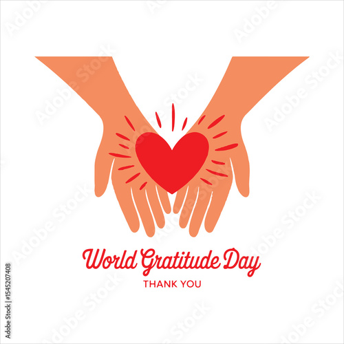 World Gratitude Day Vector Illustration with Heart and Hands,
Minimalist World Gratitude Day Design with Heart Symbol,
Hands Holding Heart for World Gratitude Day Celebration, 