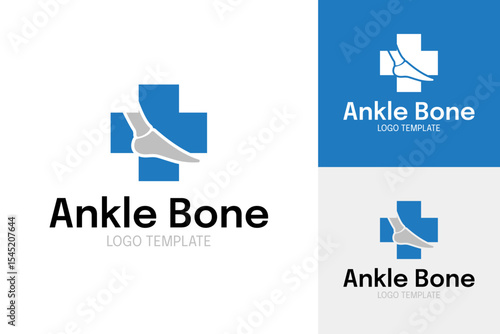 Ankle bone for foot care medical logo design template vector illustration