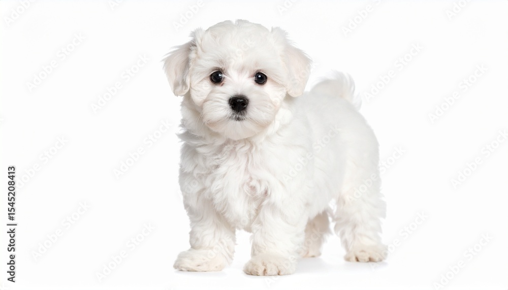Obraz premium white puppy on white background